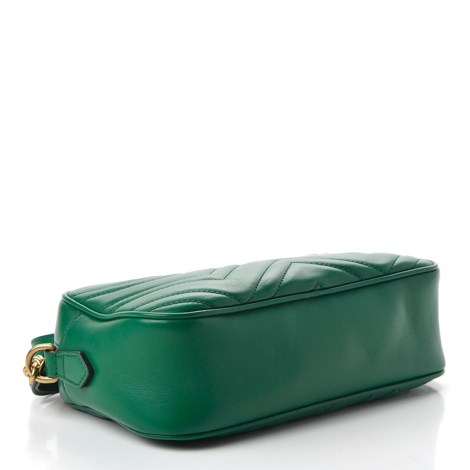 Gucci Calfskin Matelasse Small GG Marmont Chain Shoulder Bag Emerald Green 4 of 10
