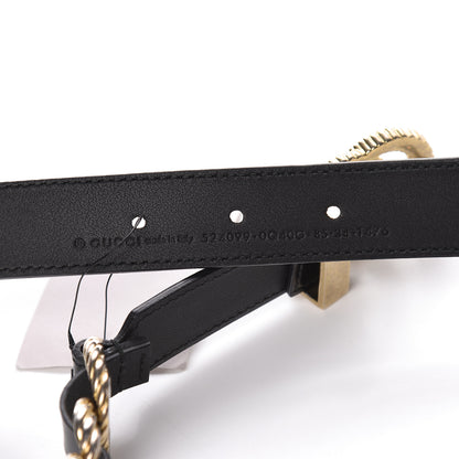 Gucci Calfskin Torchon Double G Chain 25mm Belt 85 34 Black 4 of 5