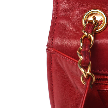 Chanel Lambskin Quilted CC Small Single Flap Red 21 of 22