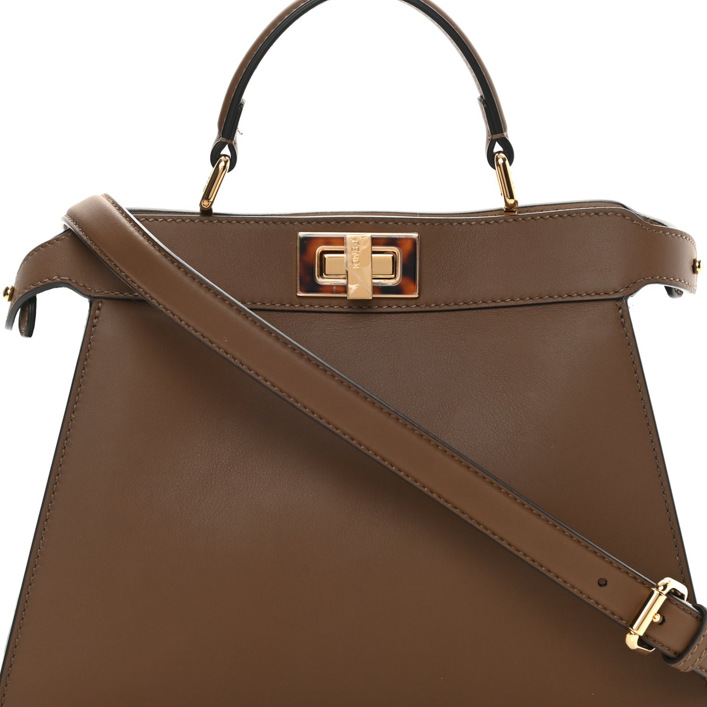 Vitello Seta Shiny Nappa Plexiglass Small Peekaboo I SEE U Satchel Foresta Sasso