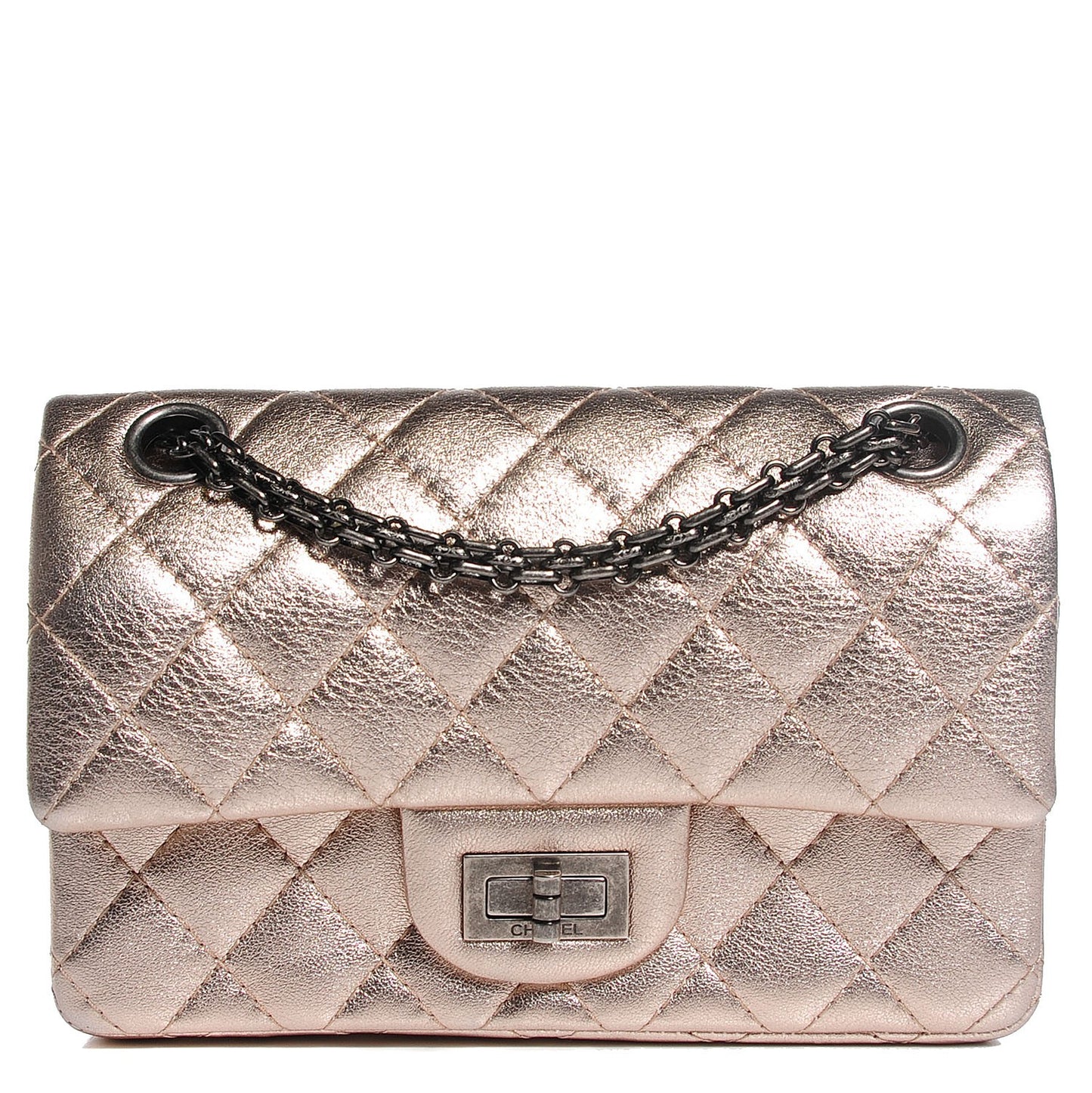 Metallic Calfskin 2.55 Reissue 225 Flap Dark Silver
