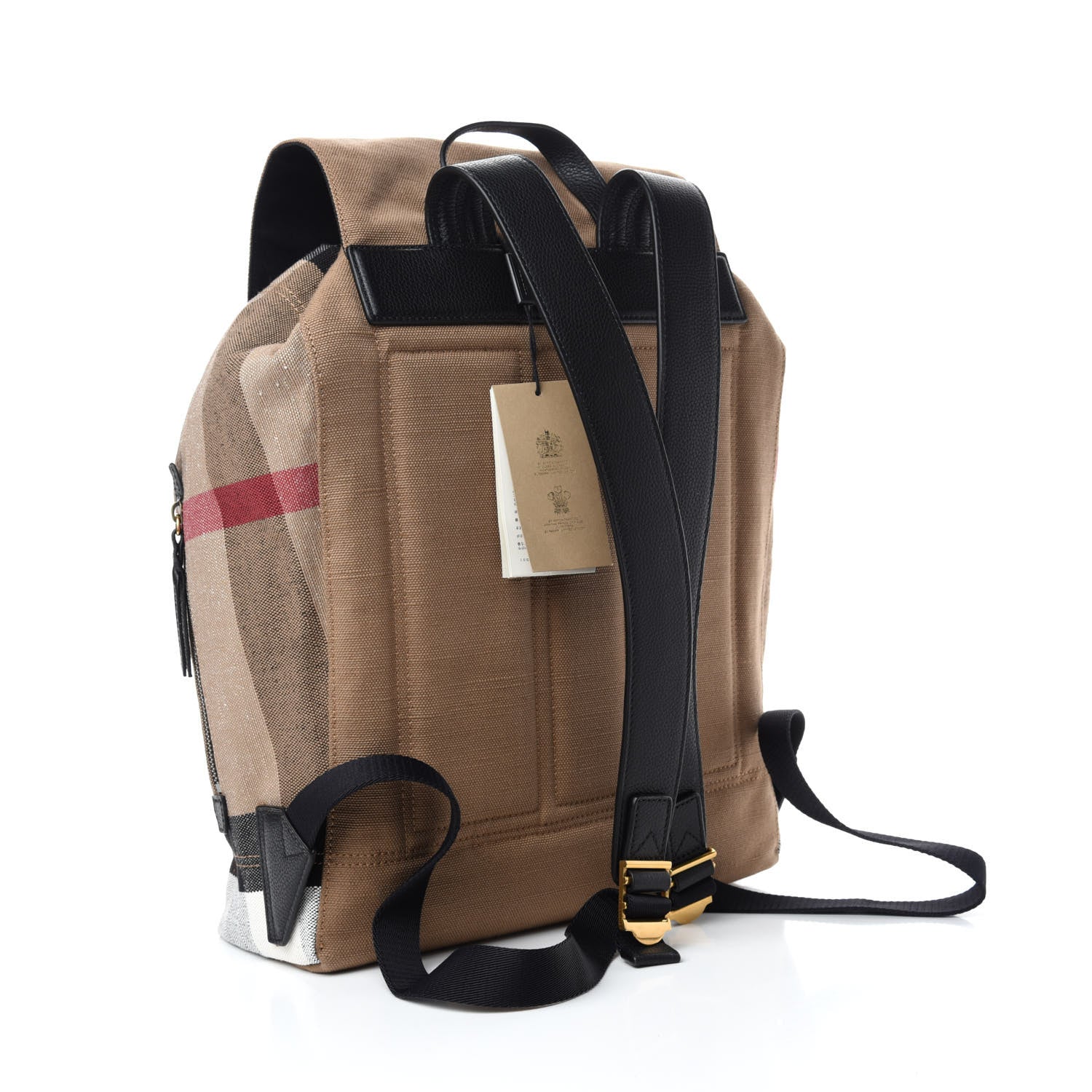 Burberry Canvas Mega Check Small Brookdale Backpack Black 3 of 11