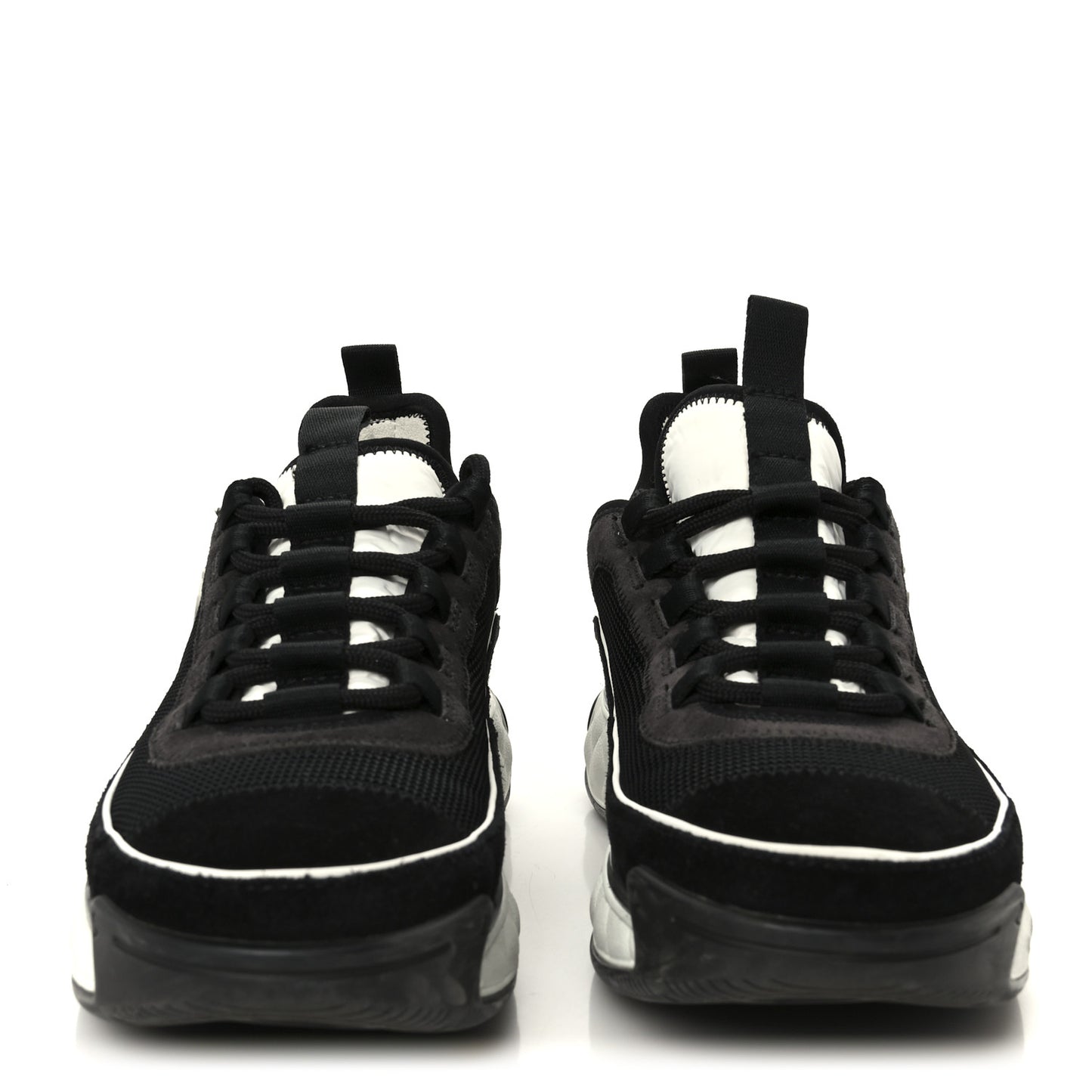 Velvet Calfskin Mixed Fibers CC Sneakers 38 Black Dark Grey