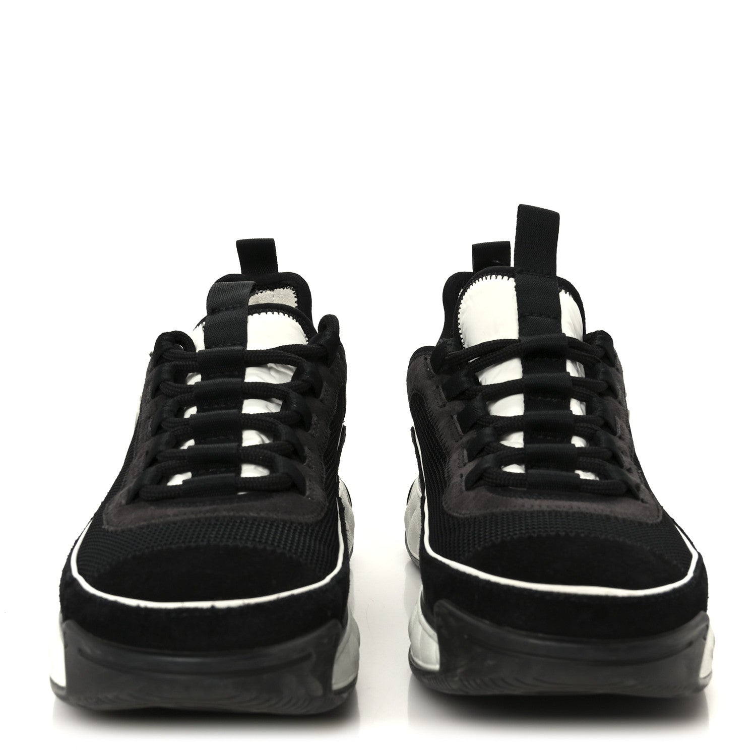 Chanel Velvet Calfskin Mixed Fibers CC Sneakers 38 Black Dark Grey 3 of 10