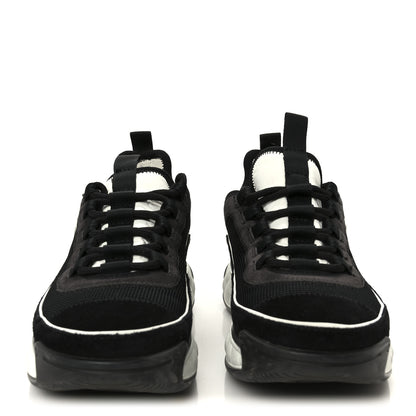Chanel Velvet Calfskin Mixed Fibers CC Sneakers 38 Black Dark Grey 3 of 10