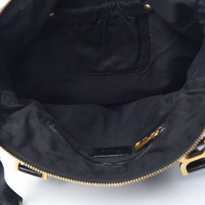 Chloe Lambskin Embroidered Medium Marcie Satchel Black 5 of 7
