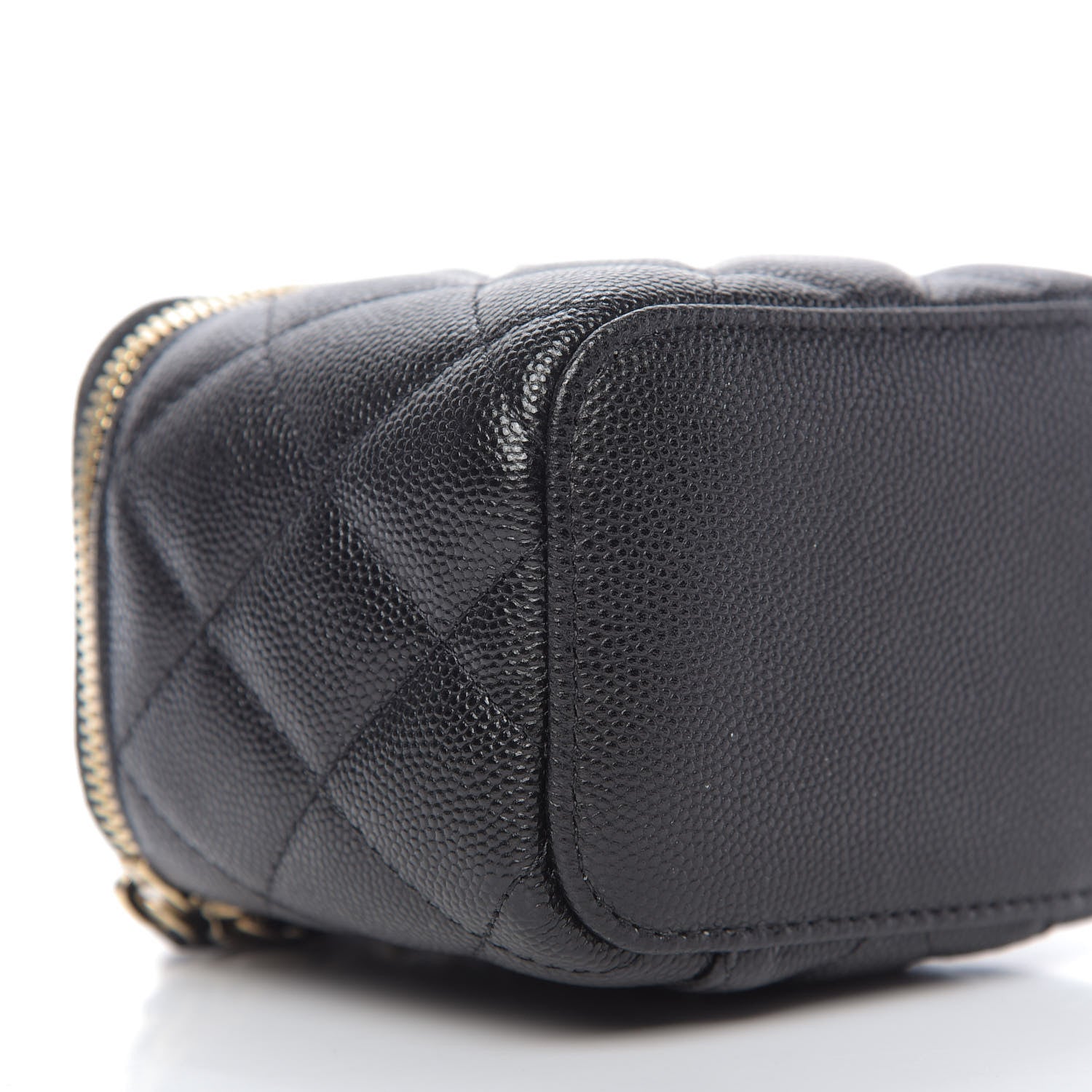 Chanel Caviar Quilted Mini Pearl On Top Vanity Case With Chain Black 6 of 9