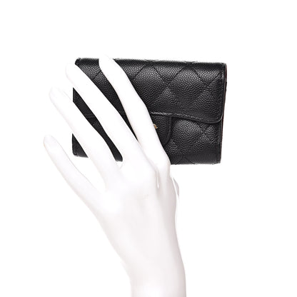 Chanel Caviar Quilted Classic 4 Key Holder Wallet Black 2 of 10