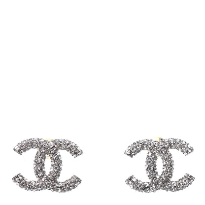 Chanel Crystal CC Earrings Silver 1 of 4