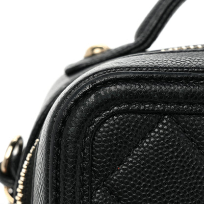 Chanel Caviar Quilted CC North South Filigree Vanity Case Black 21 of 22