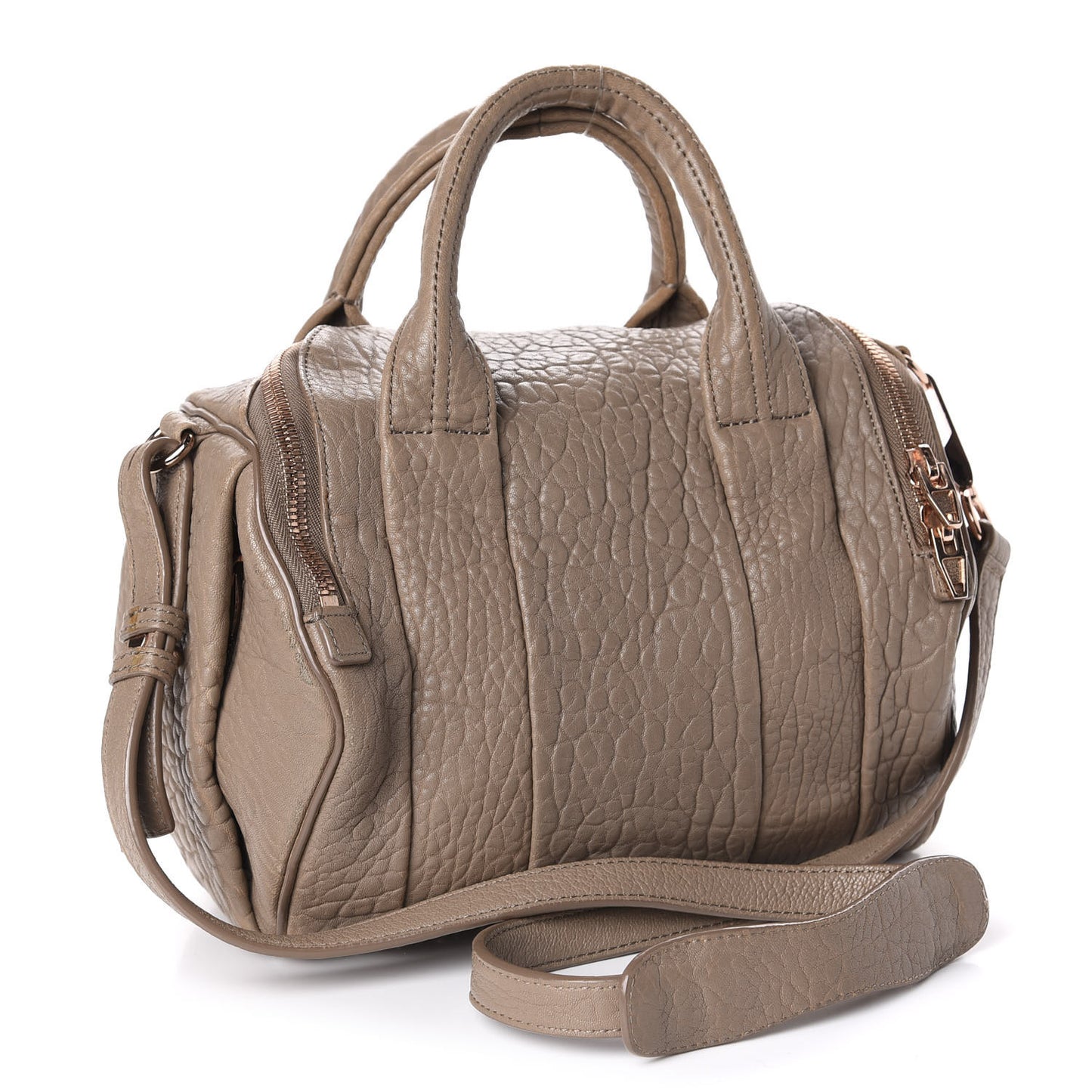 Pebbled Lambskin Rockie Latte Rose Gold Hardware