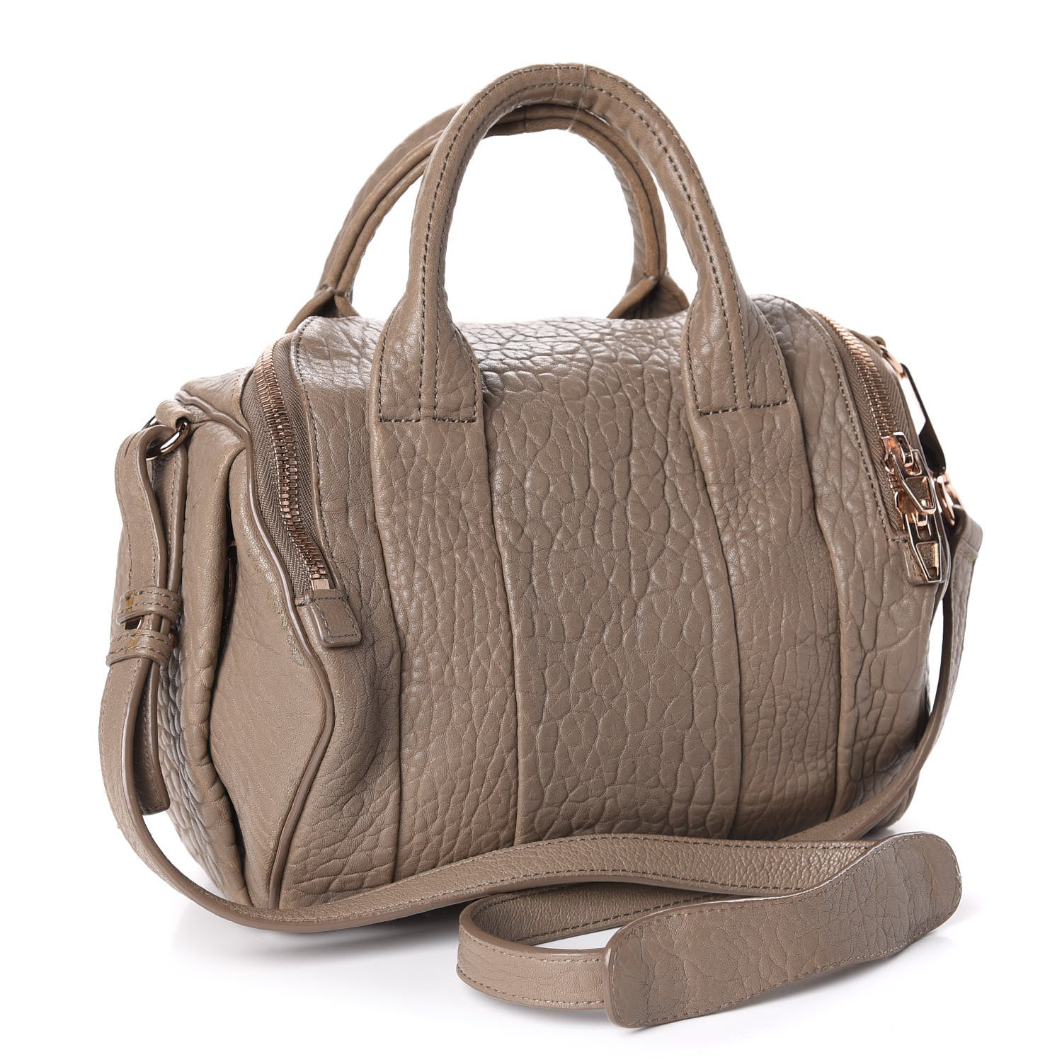 Alexander Wang Pebbled Lambskin Rockie Latte Rose Gold Hardware 4 of 13