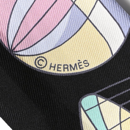Hermes Silk Les Folies Du Ciel Twilly Black Jaune Soufre Multicolor 4 of 4
