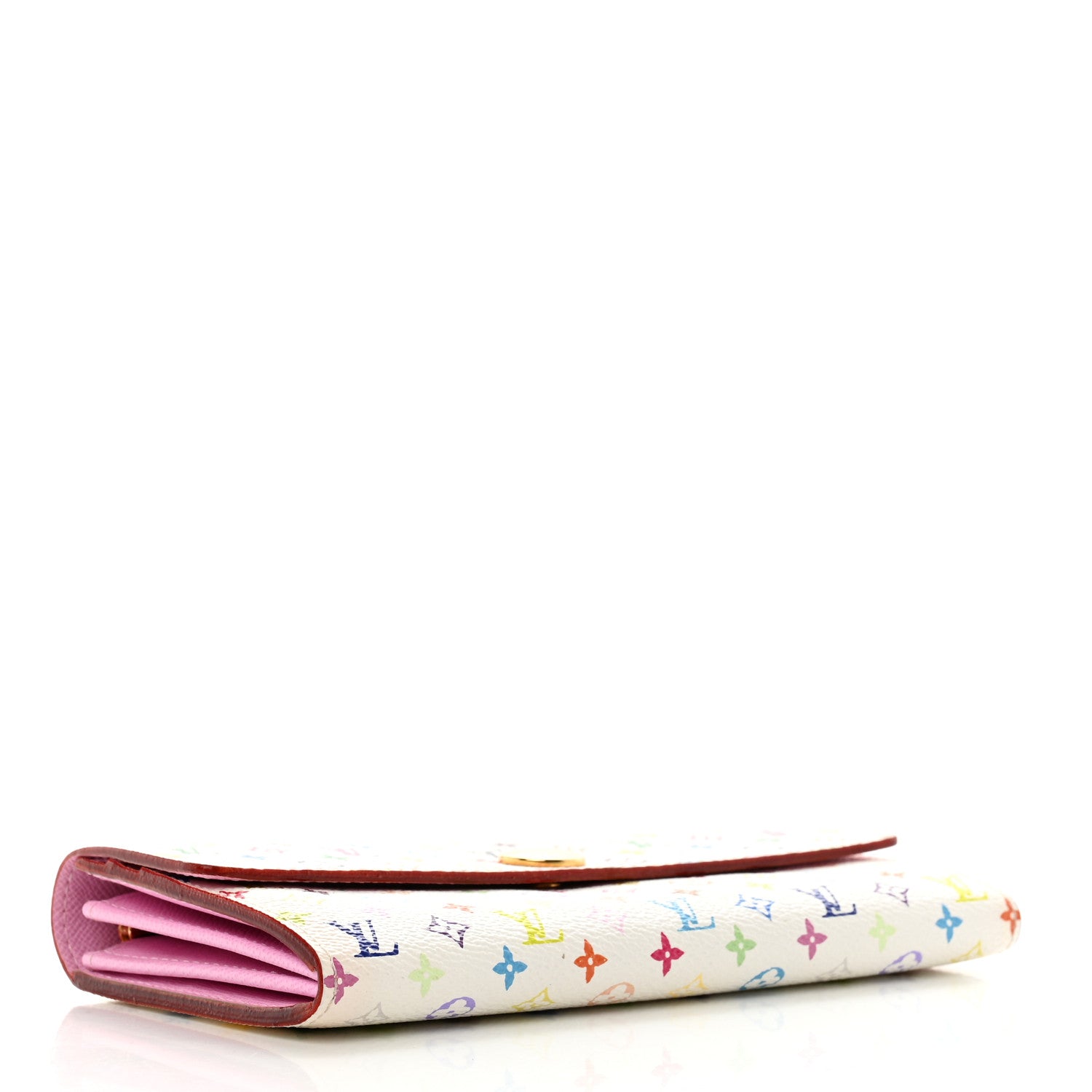 Louis Vuitton Monogram Multicolor Sarah Wallet White Litchi 4 of 6
