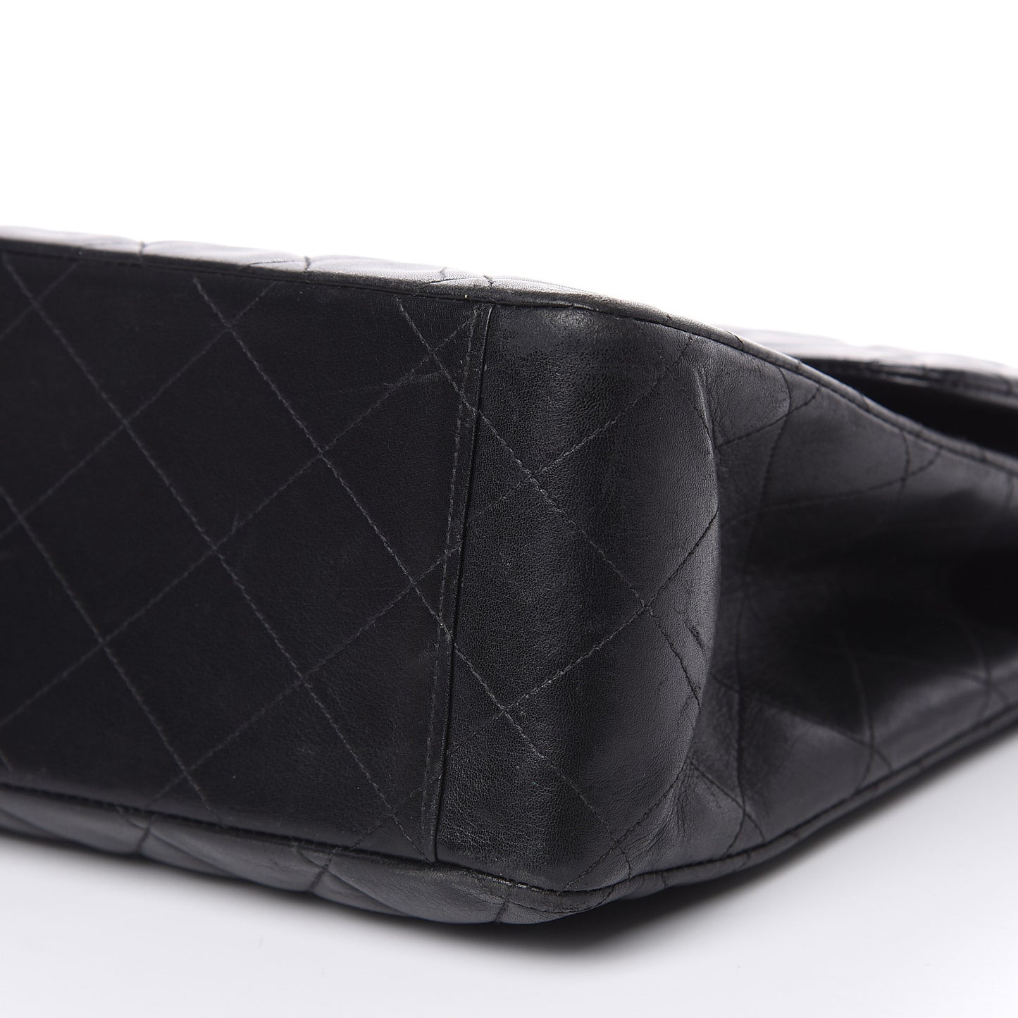 Lambskin Quilted XL Jumbo Single Flap Black