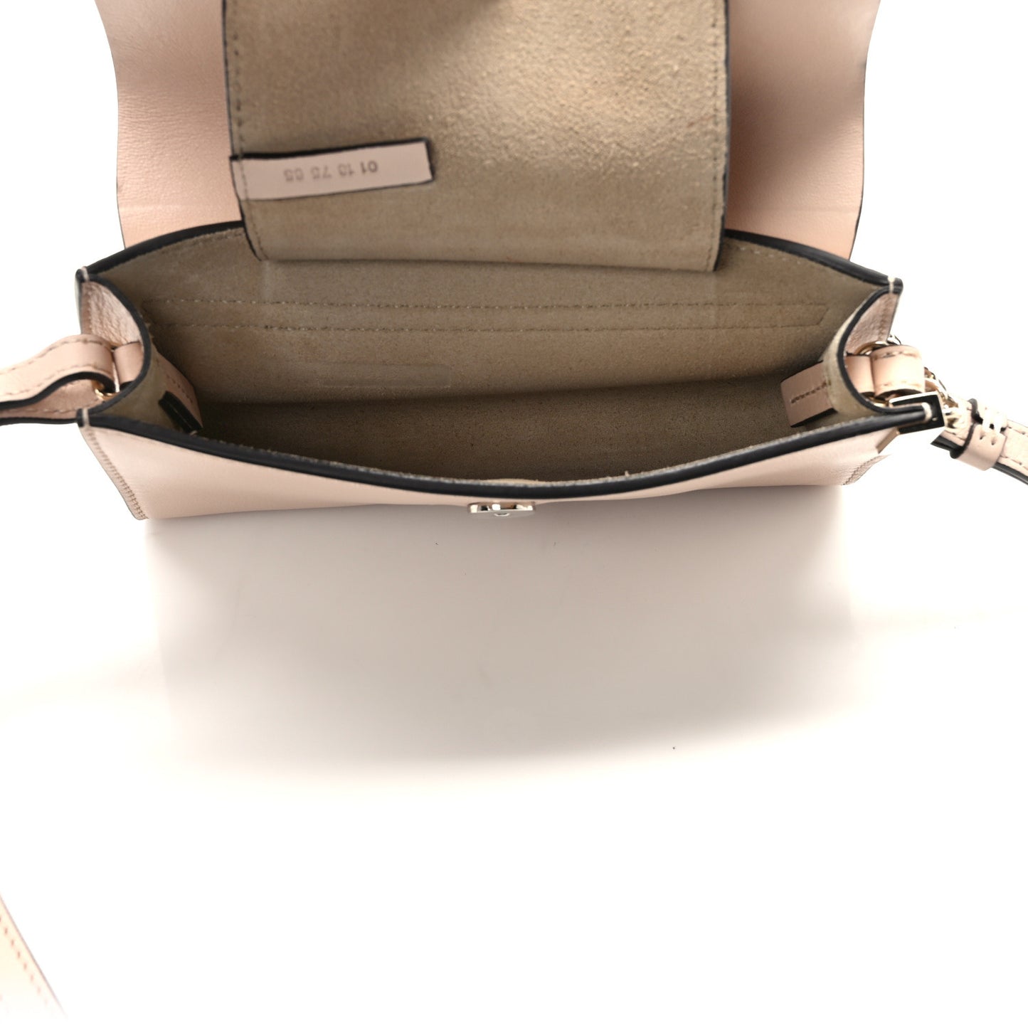 Suede Calfskin Small Faye Shoulder Bag Cement Pink