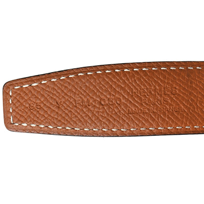Hermes Epsom Swift 24mm H Belt 85 Gold Black 3 of 6
