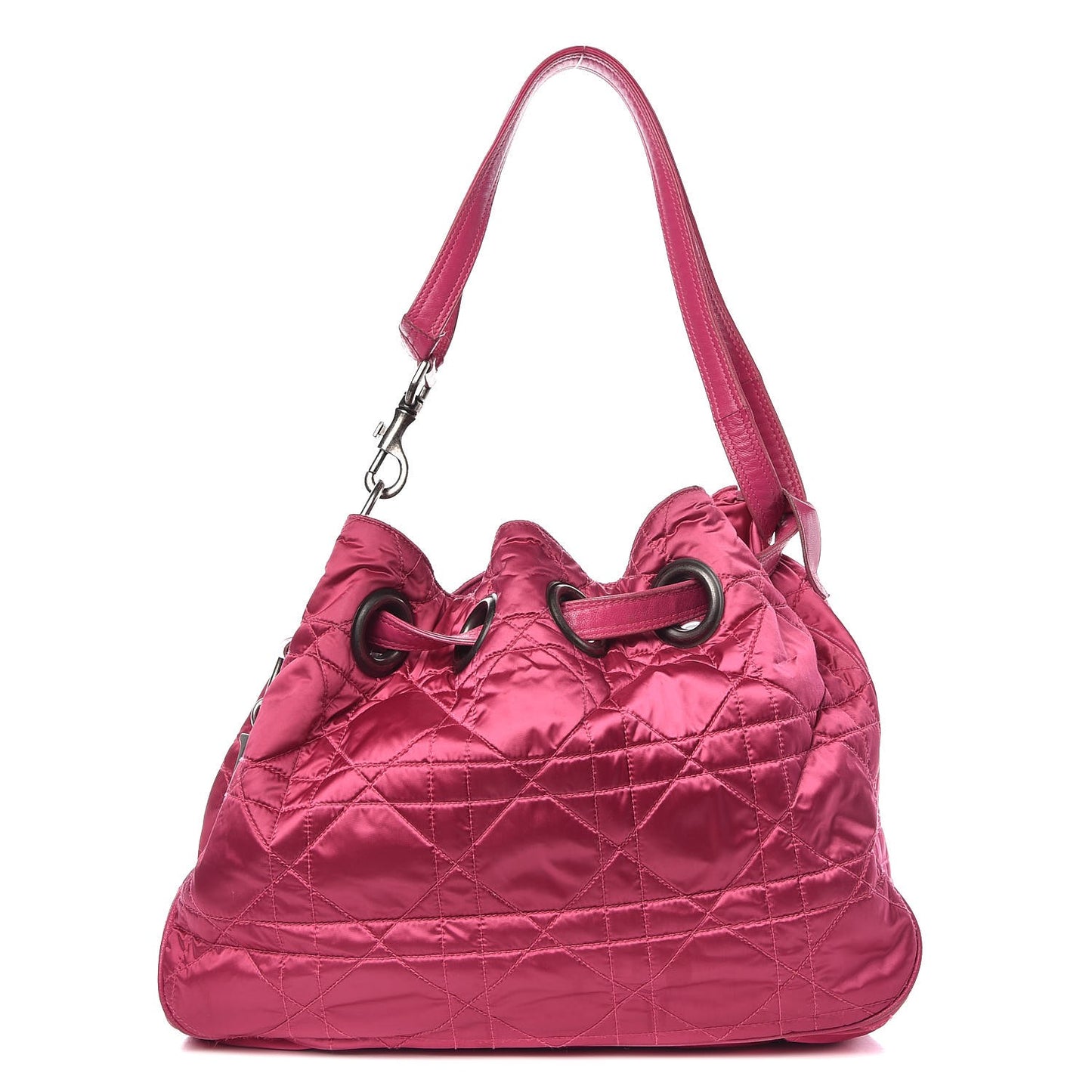 Satin Cannage Drawstring Bag Pink