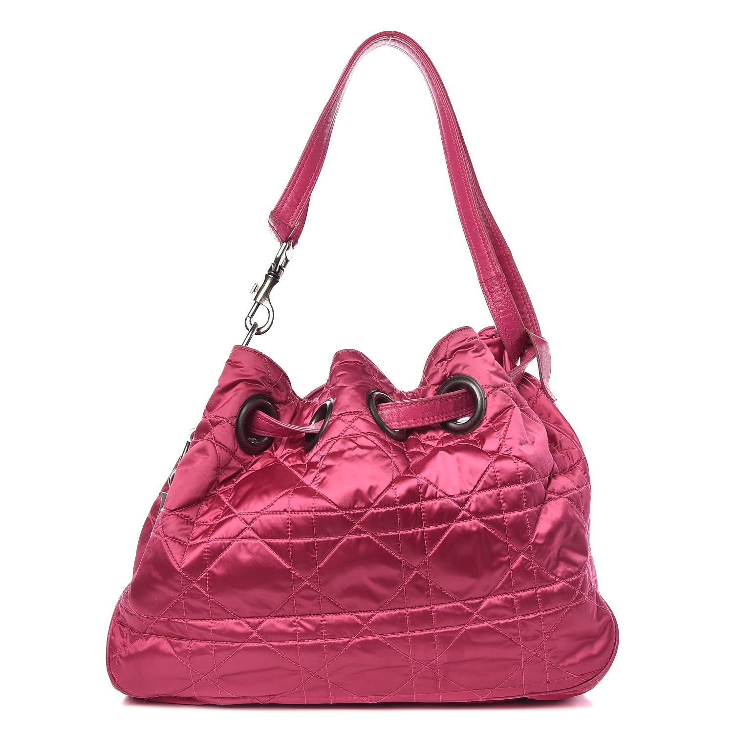 Christian Dior Satin Cannage Drawstring Bag Pink 1 of 12