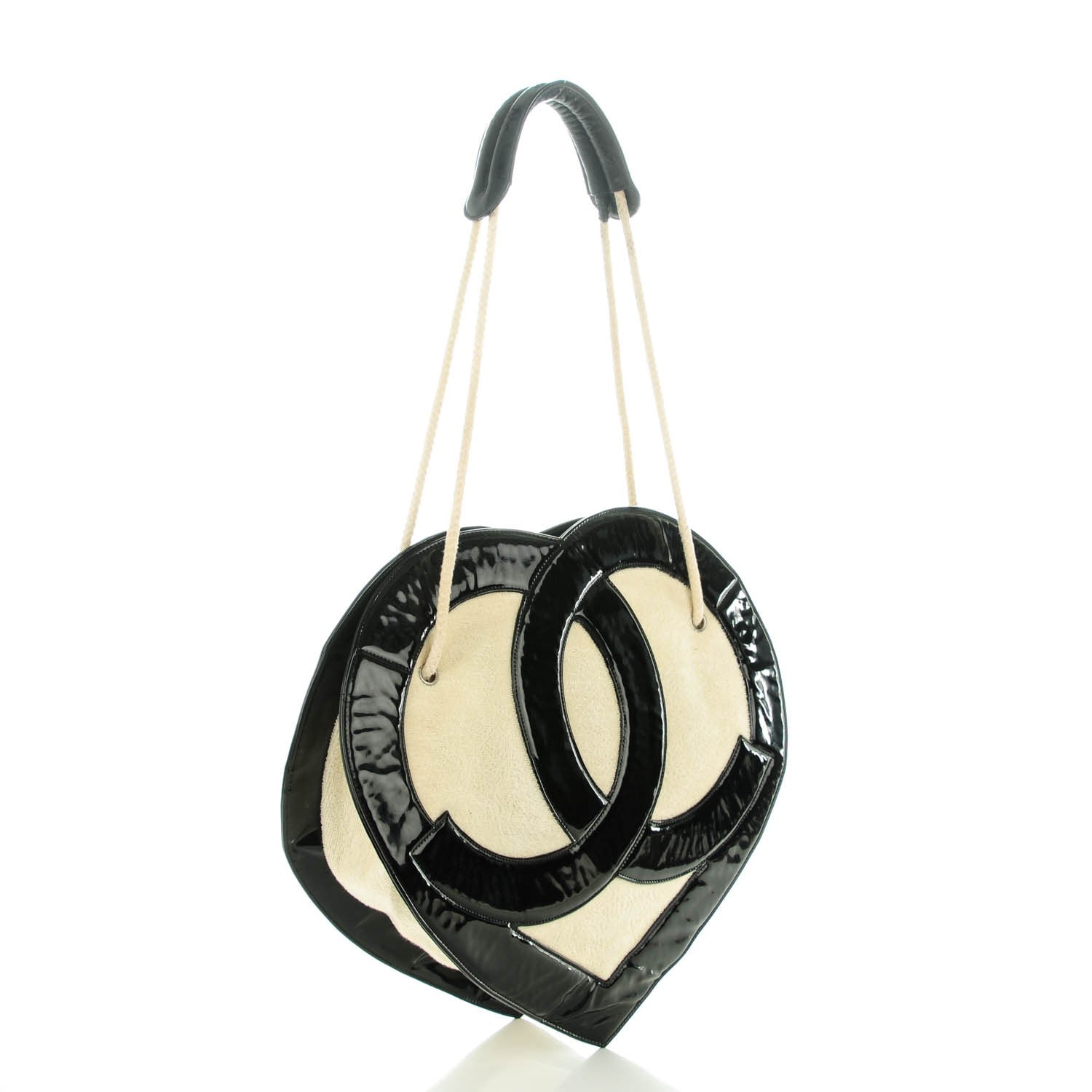 Chanel Patent Terry Ocean Drive Shoulder Bag Black White 3 of 9