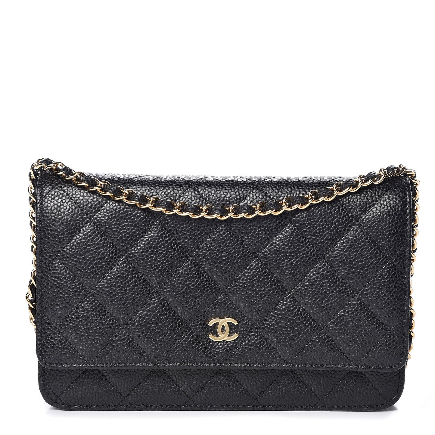 Caviar Quilted Wallet On Chain WOC Black