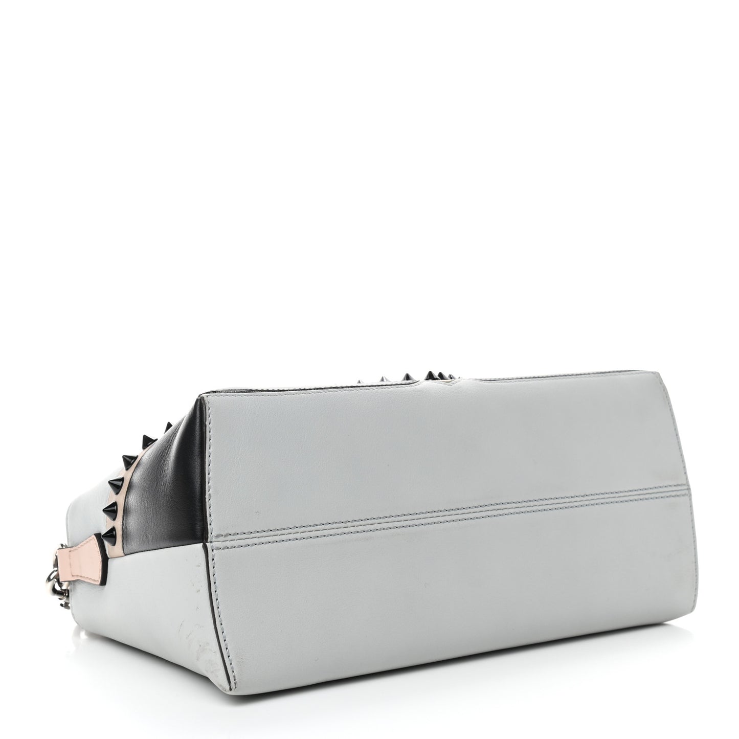 Vitello Dolce Monster Eyes Inlay Studded Medium By The Way Boston Bag Grigio Perla Nuvola Multicolor