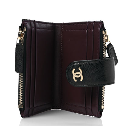 Chanel Caviar Quilted Compact Zipped Pocket Wallet Black 6 of 8