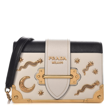 Prada City Calf Saffiano Astrology Cahier Bag Talco Black 1 of 7