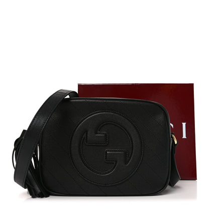 Gucci Sakai Be Green Calfskin Diagonal Stitched Small Blondie Shoulder Bag Black 11 of 11