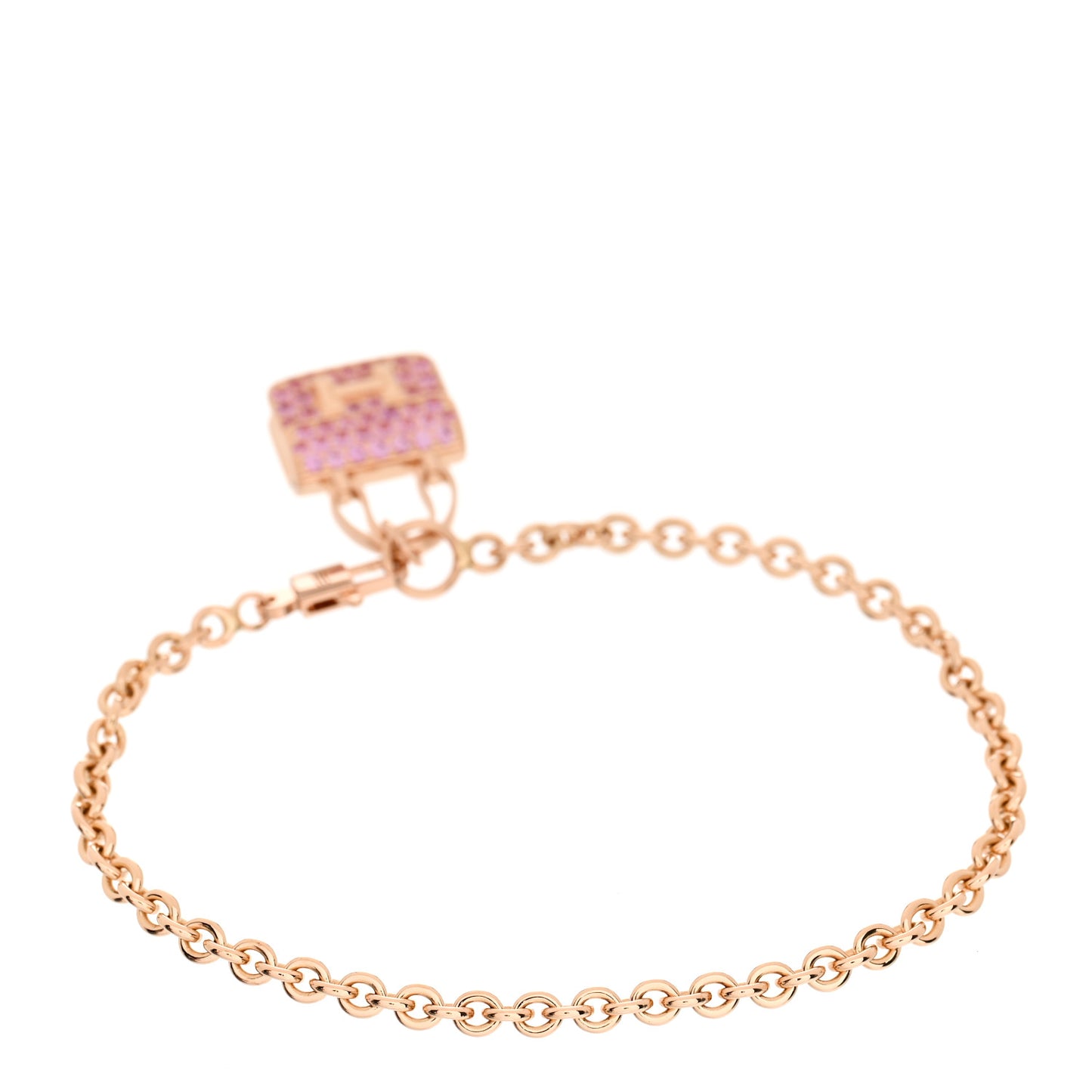18K Rose Gold Pink Sapphire Constance Amulettes Bracelet ST