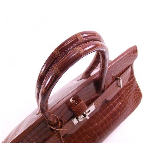Shiny Porosus Crocodile JPG Birkin 42 Rouge H