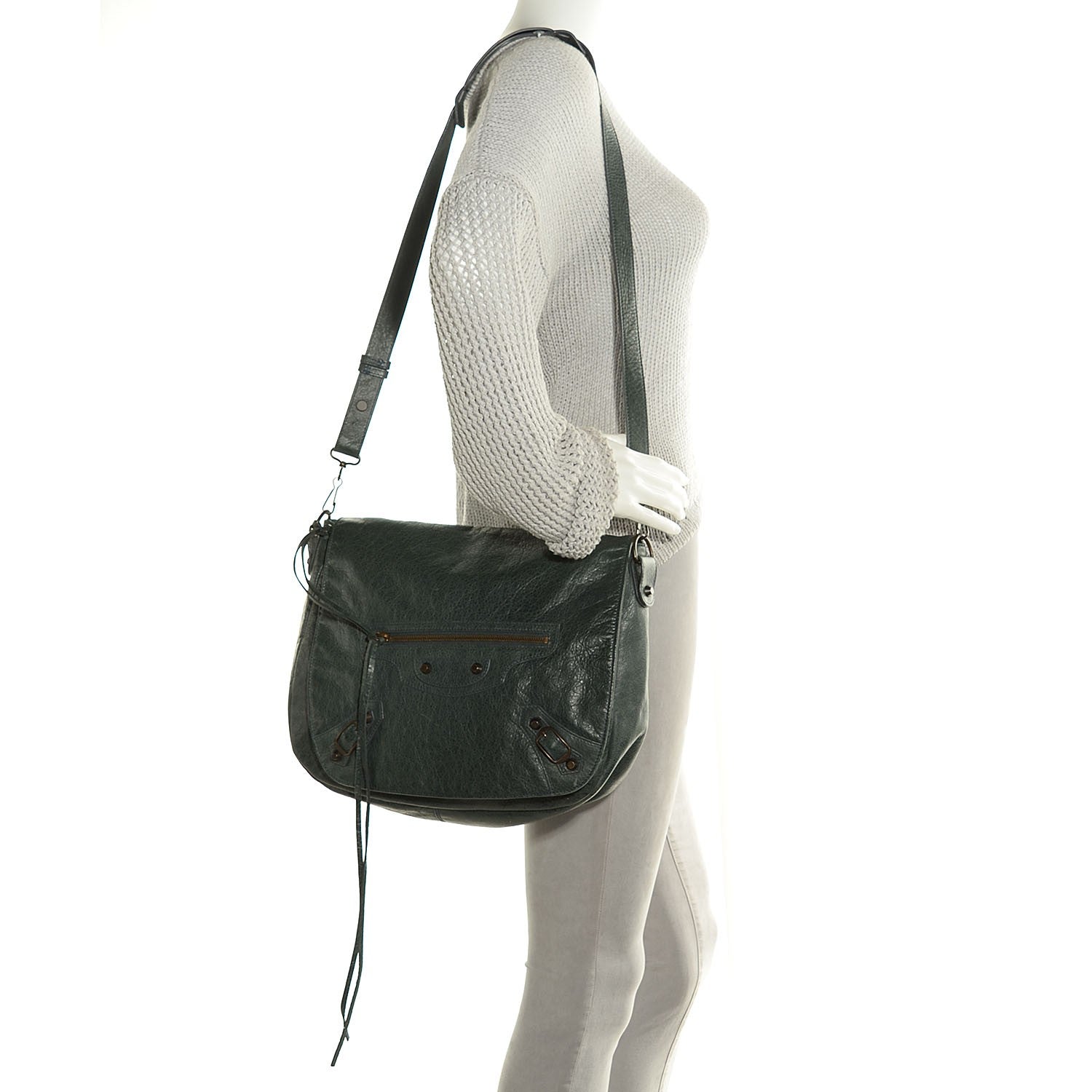 Balenciaga Agneau Folk Messenger Anthracite 2 of 12
