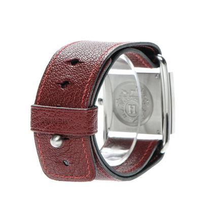 Hermes Stainless Steel Chevre Mysore 31mm Belt Quartz Watch Rouge H 4 of 8