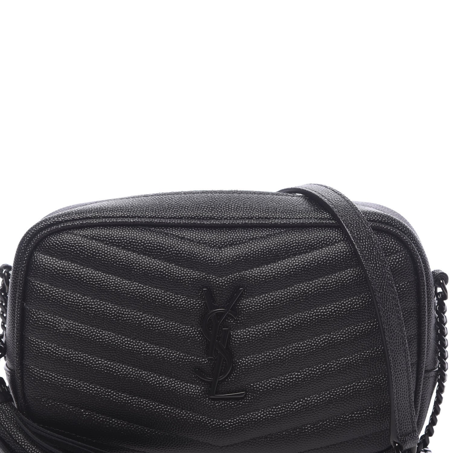 Saint Laurent Grain De Poudre Matelasse Monogram Mini Lou Camera Bag Black 11 of 12