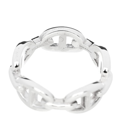 Hermes Sterling Silver PM Chaine d'Ancre Enchainee Band Ring 58 8.5 4 of 7