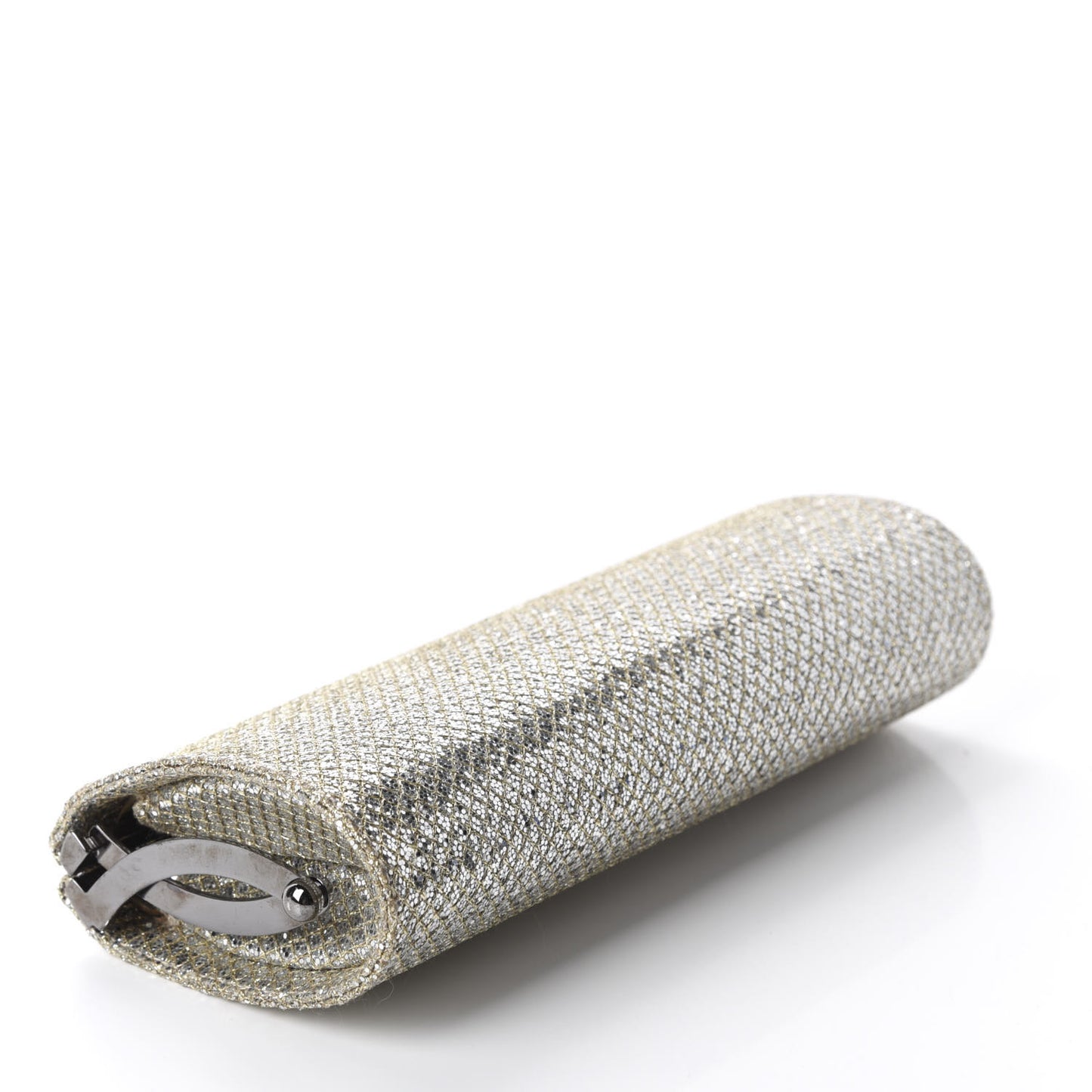 Glitter Fabric Small Tube Clutch Champagne