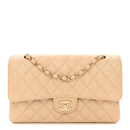 Chanel Iridescent Caviar Quilted Medium Double Flap Beige 1 of 11