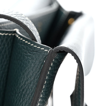 Hermes Taurillon Clemence Halzan 31 GM Vert Cypress 12 of 14