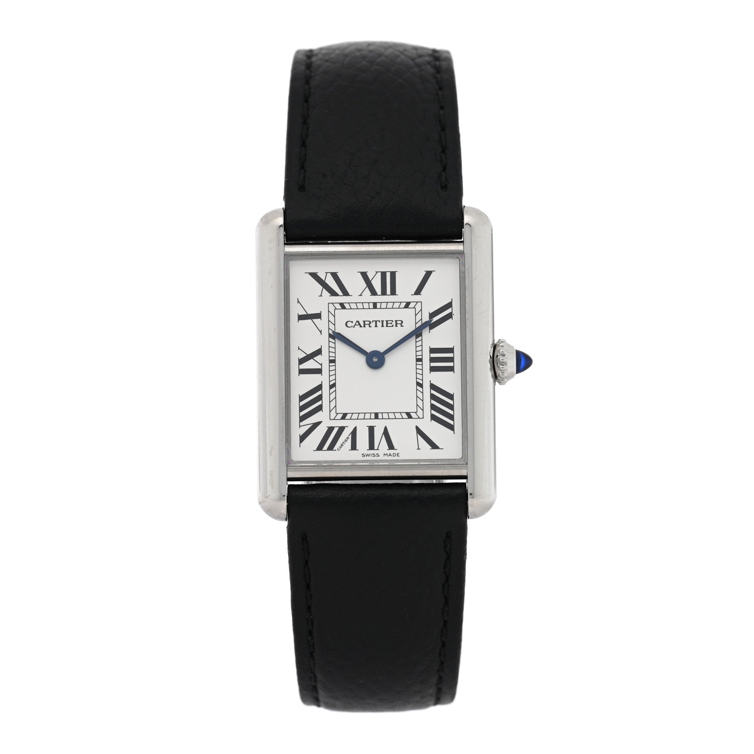 Cartier Stainless Steel Calfskin 25mm Must de Cartier Tank Quartz Watch 1 of 5