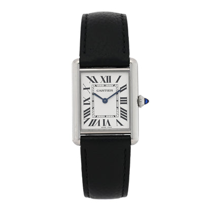 Cartier Stainless Steel Calfskin 25mm Must de Cartier Tank Quartz Watch 1 of 5