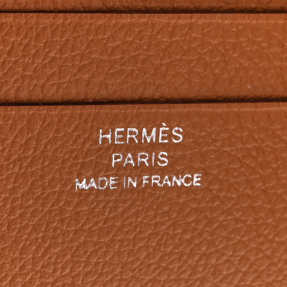 Hermes Evercolor Citizen Twill Compact Wallet Gold Bleu De France Bleu Saphir 7 of 9
