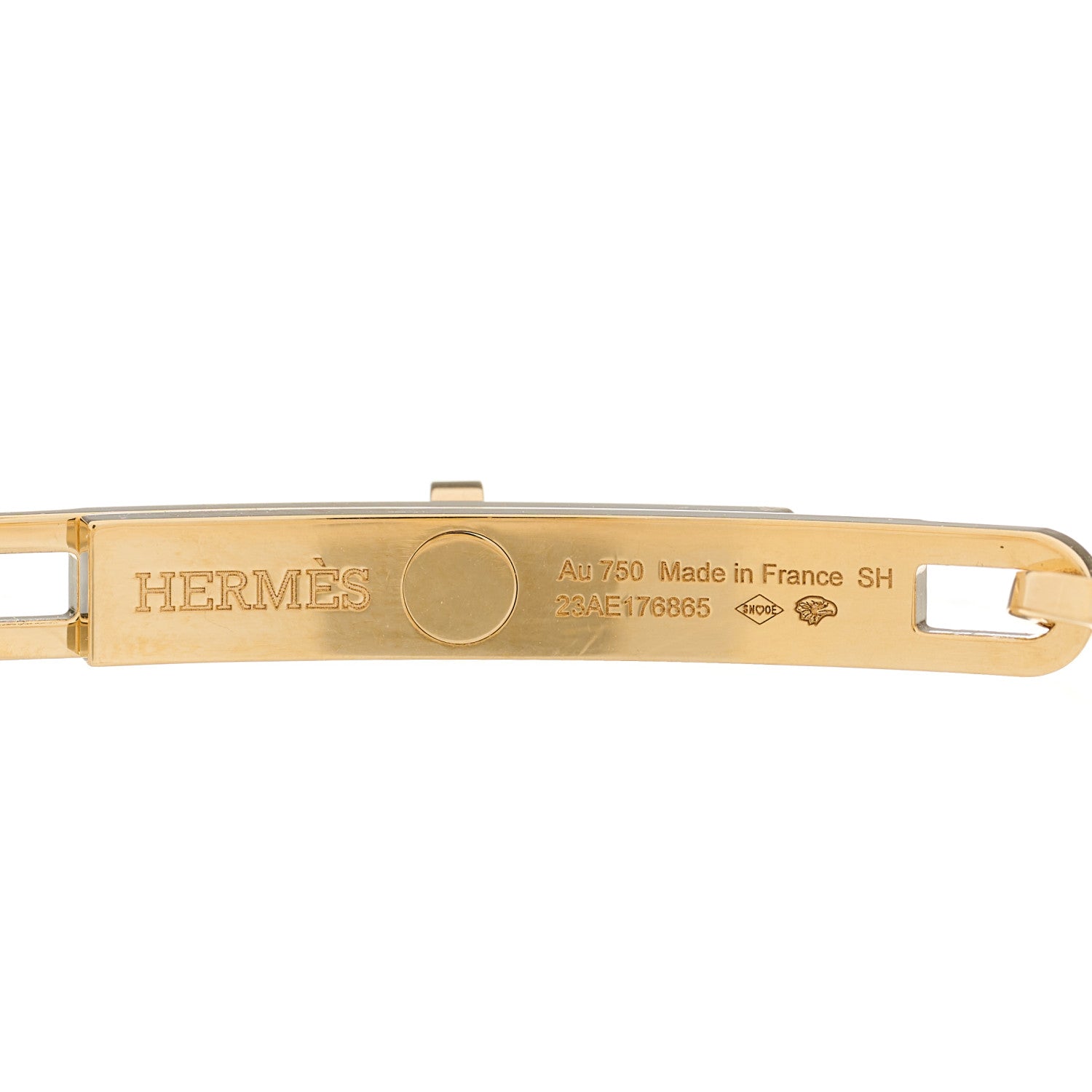 Hermes 18K Yellow Gold Diamond PM Kelly Chaine Bracelet SH 3 of 4