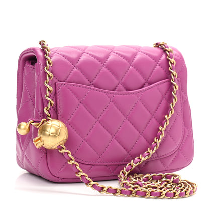 Chanel Lambskin Quilted Mini Pearl Crush Flap Purple 3 of 8