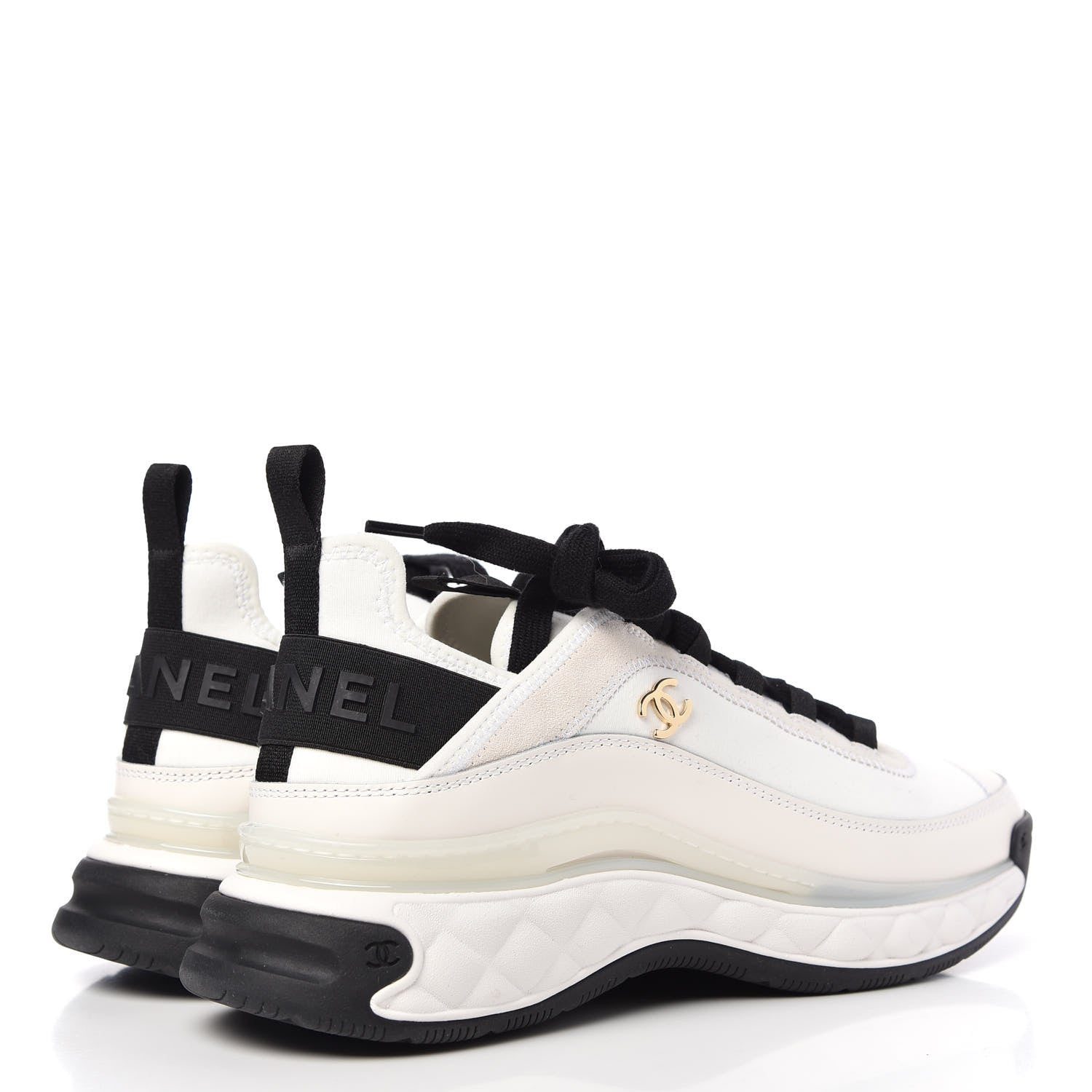 Chanel Velvet Calfskin Mixed Fibers CC Sneakers 40 Ivory 4 of 11