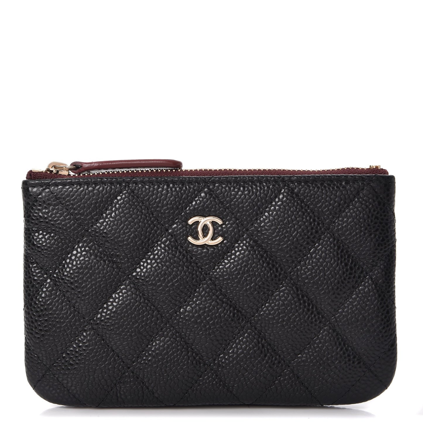 Caviar Quilted Small Cosmetic Case Black