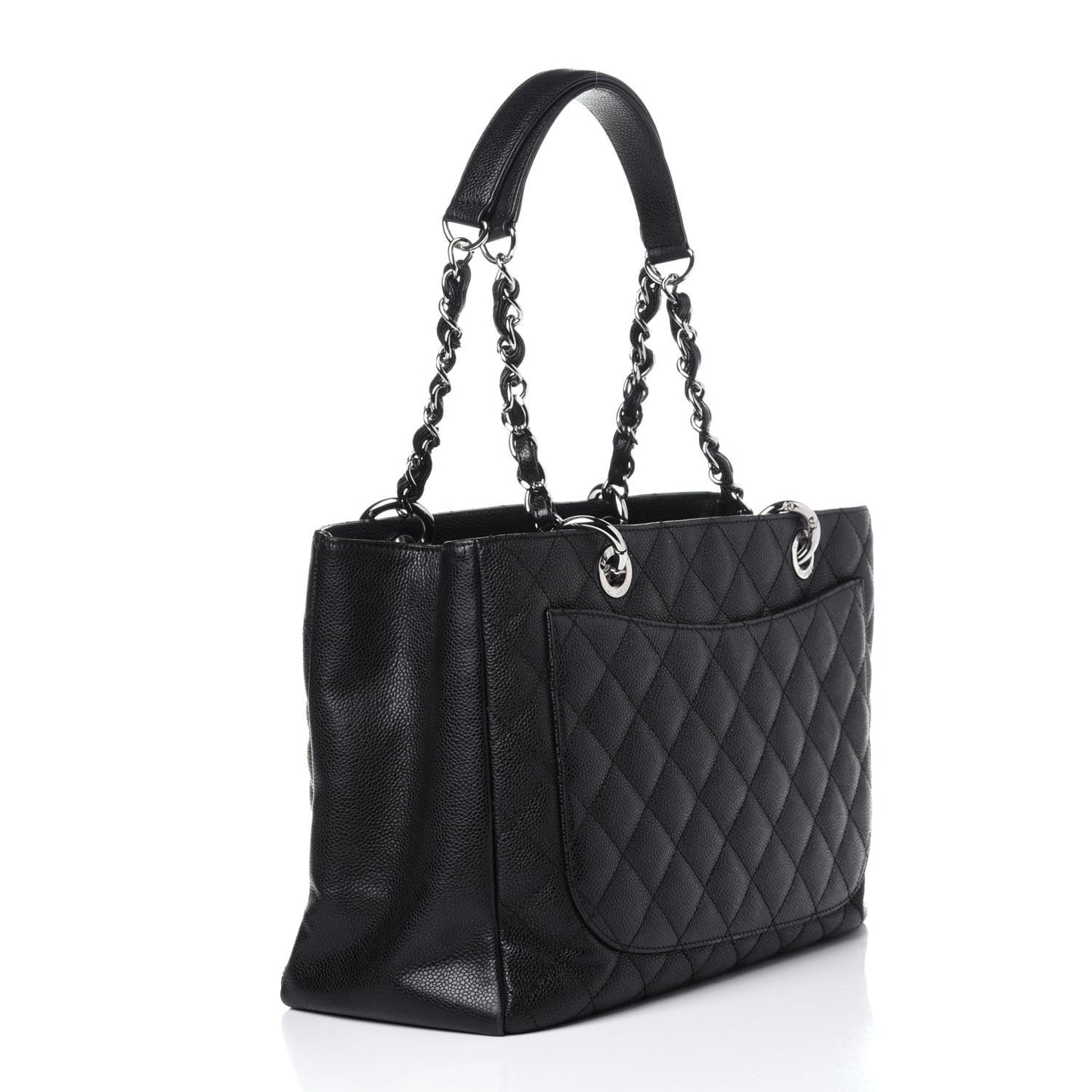 Caviar Quilted Grand Shopping Tote GST Black