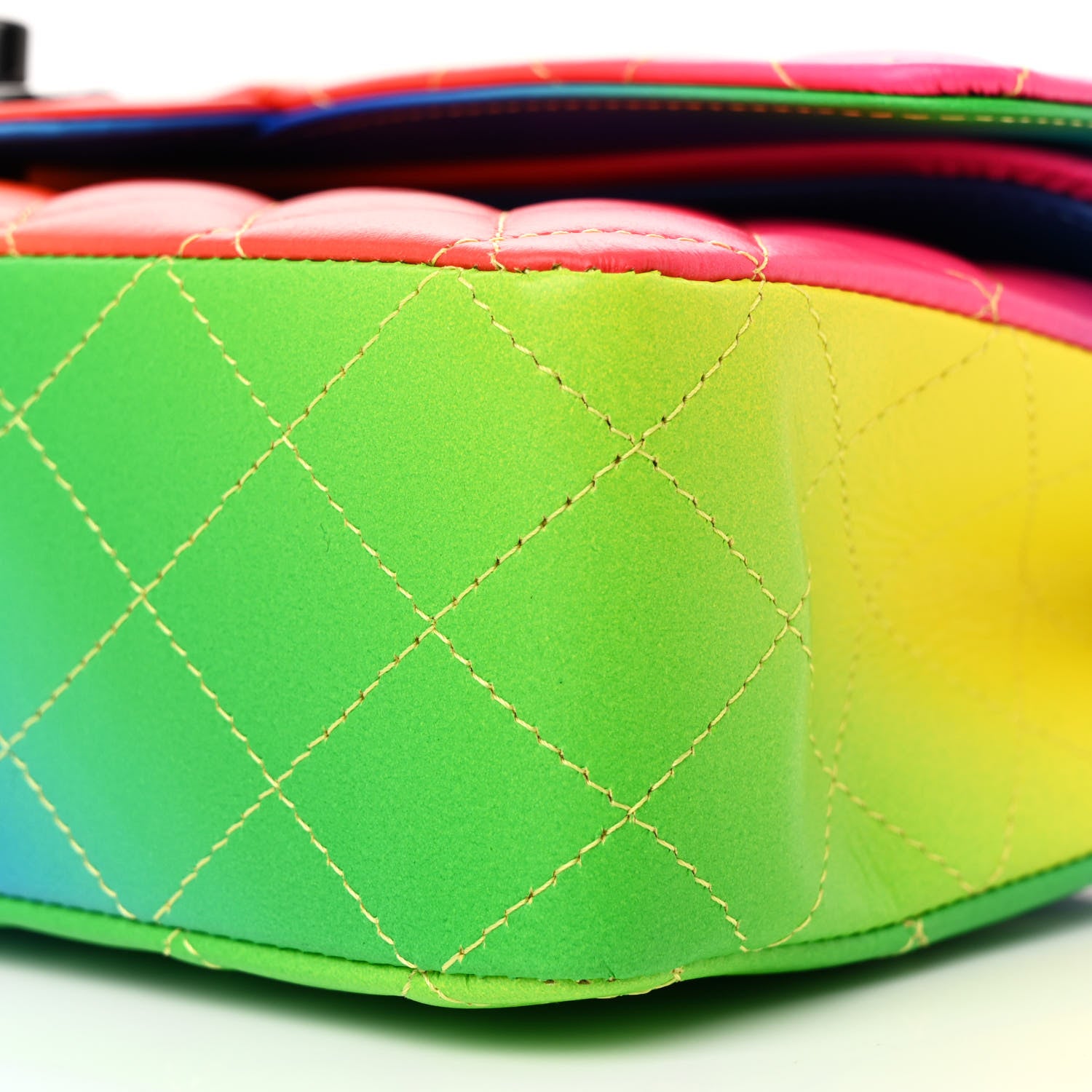 Chanel Calfskin Quilted Medium Rainbow Double Flap Multicolor 10 of 11