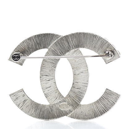 Chanel Baguette Crystal CC Brooch Silver 3 of 4