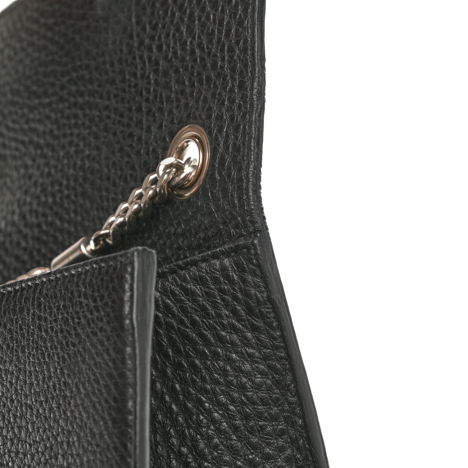 Gucci Calfskin Studded Medium Miss Bamboo Shoulder Bag Black 10 of 11
