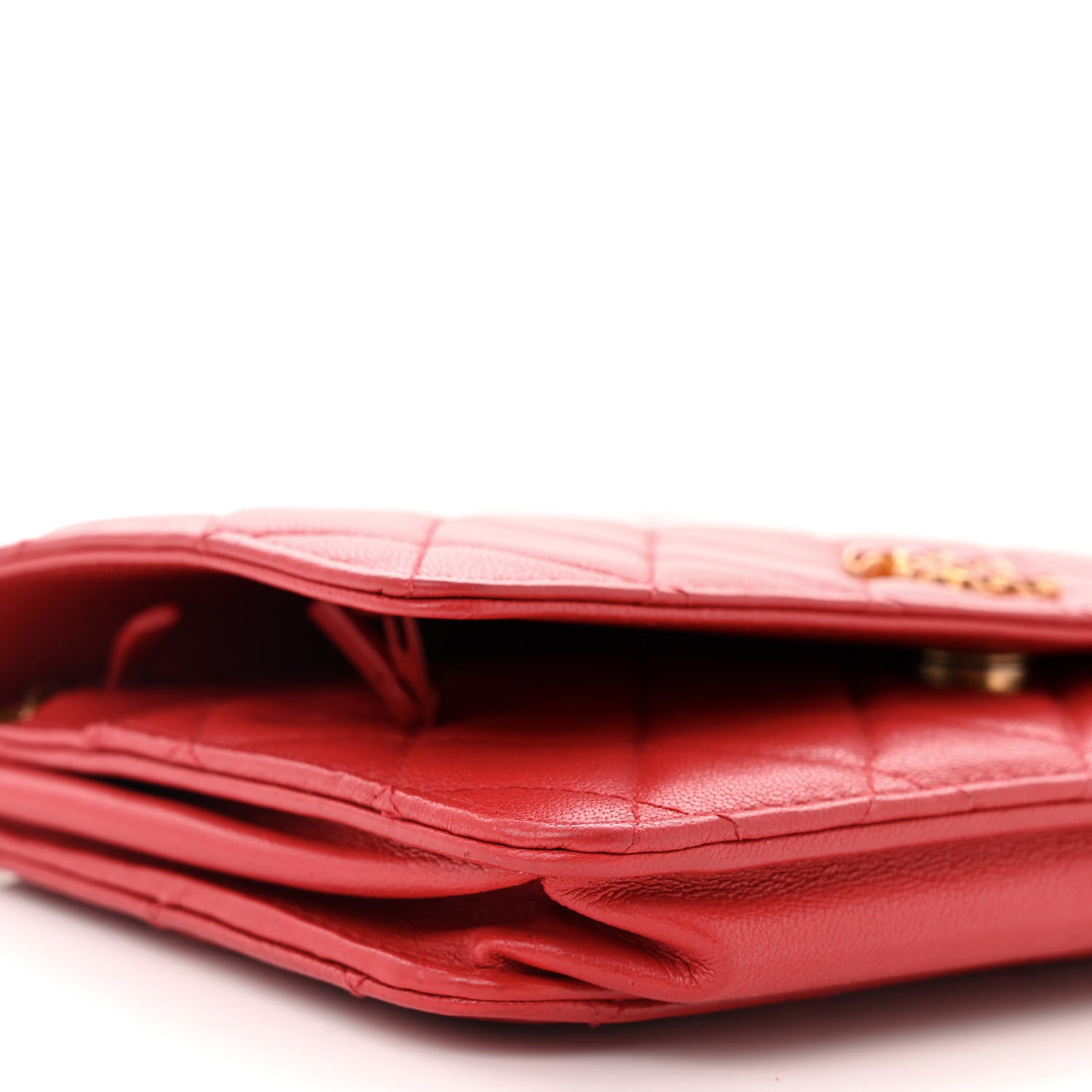 Chanel Lambskin Quilted Infinity Wallet On Chain WOC Red 10 of 11